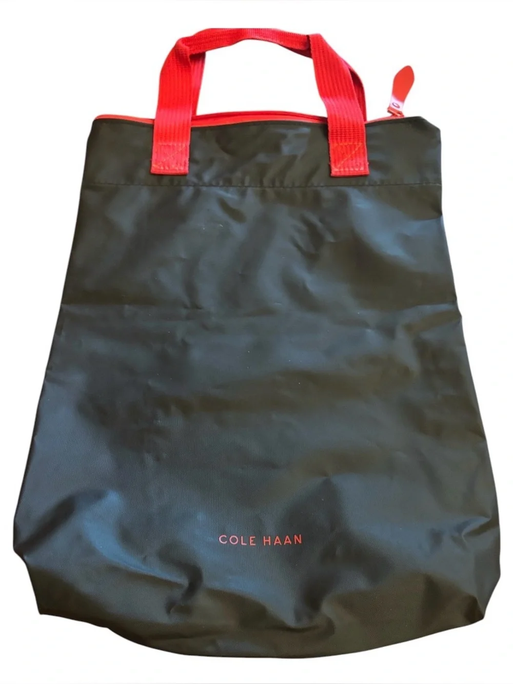 Cole HAAN | Black & Red Airline Fashion Zipper Bag | Eco Friendly Satchel